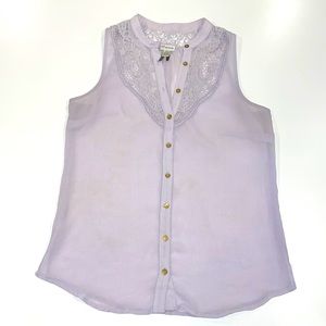 Purple lace flowy tank
